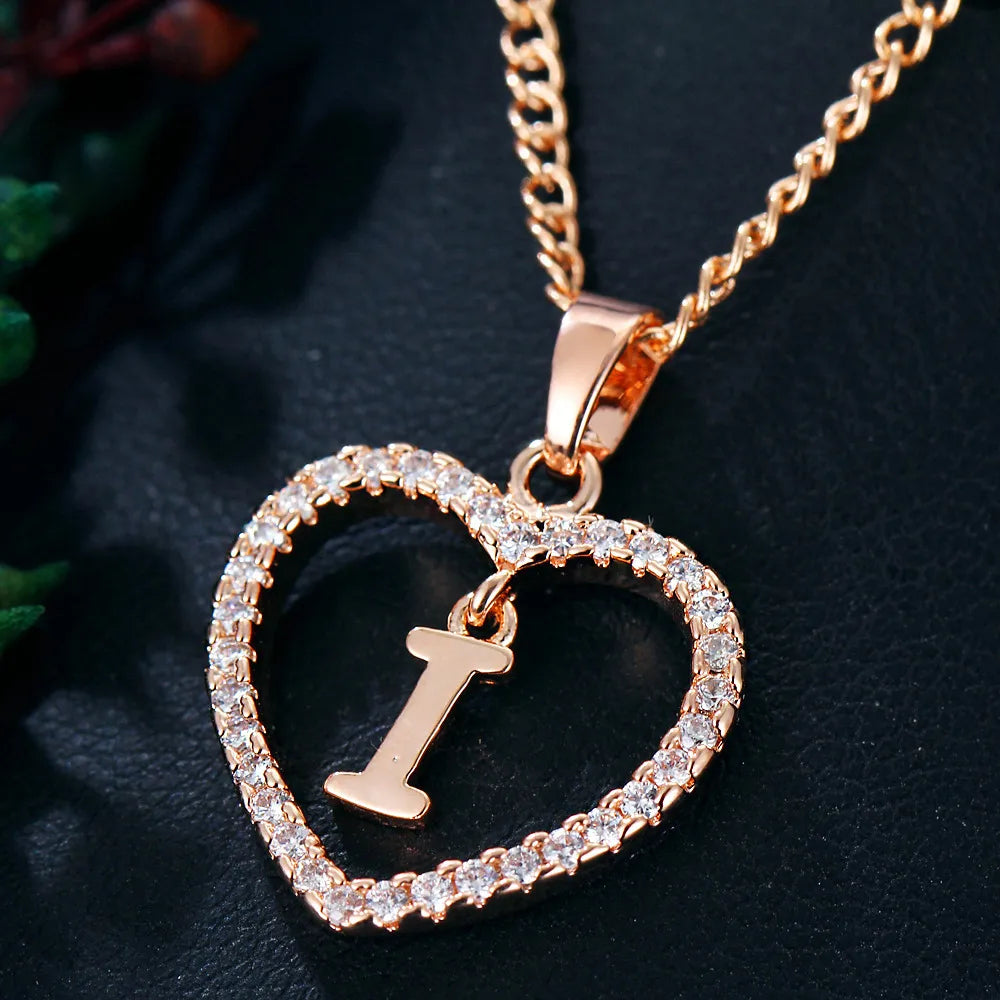 Letter Necklace Zircon Love Pendant Necklace Jewellery