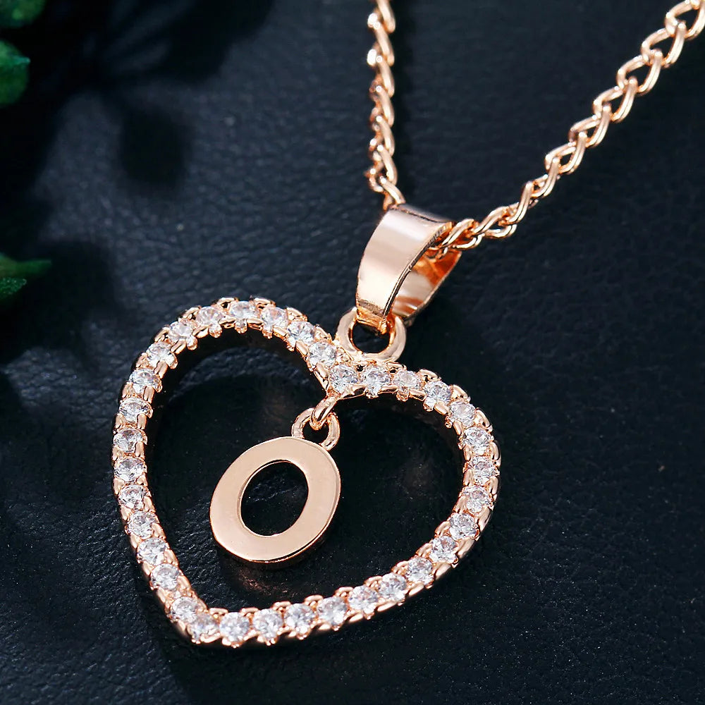 Letter Necklace Zircon Love Pendant Necklace Jewellery