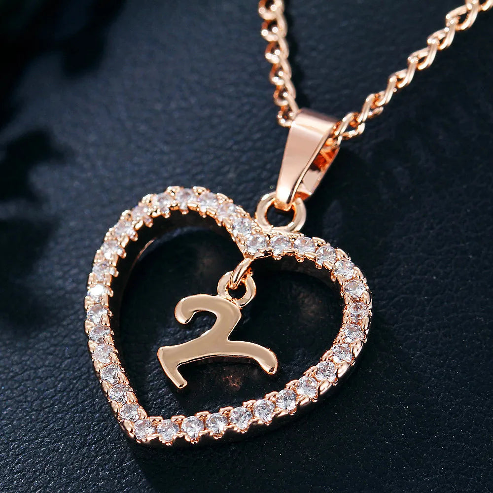 Letter Necklace Zircon Love Pendant Necklace Jewellery