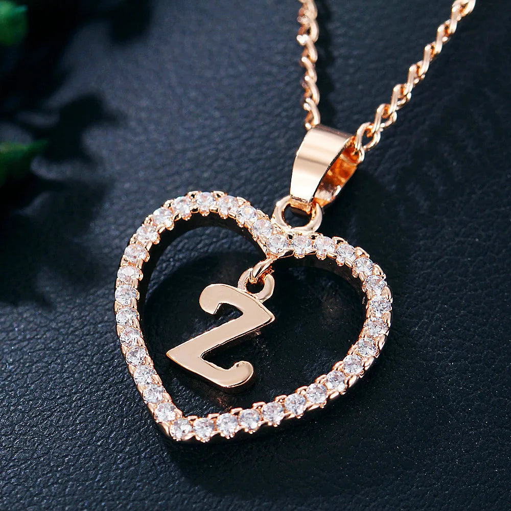 Letter Necklace Zircon Love Pendant Necklace Jewellery