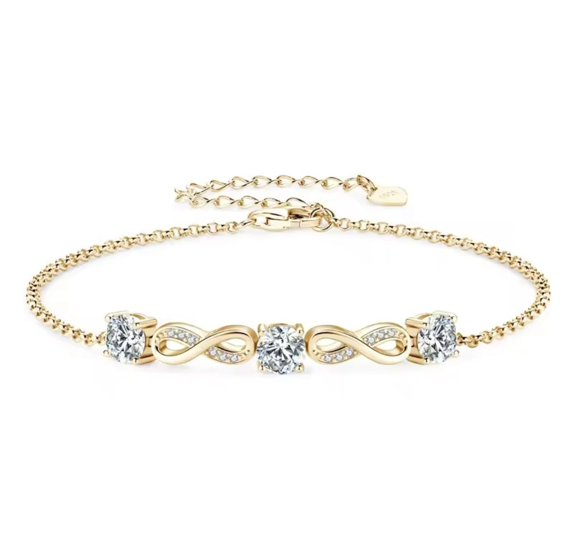 925 Sterling silver infinity bracelet