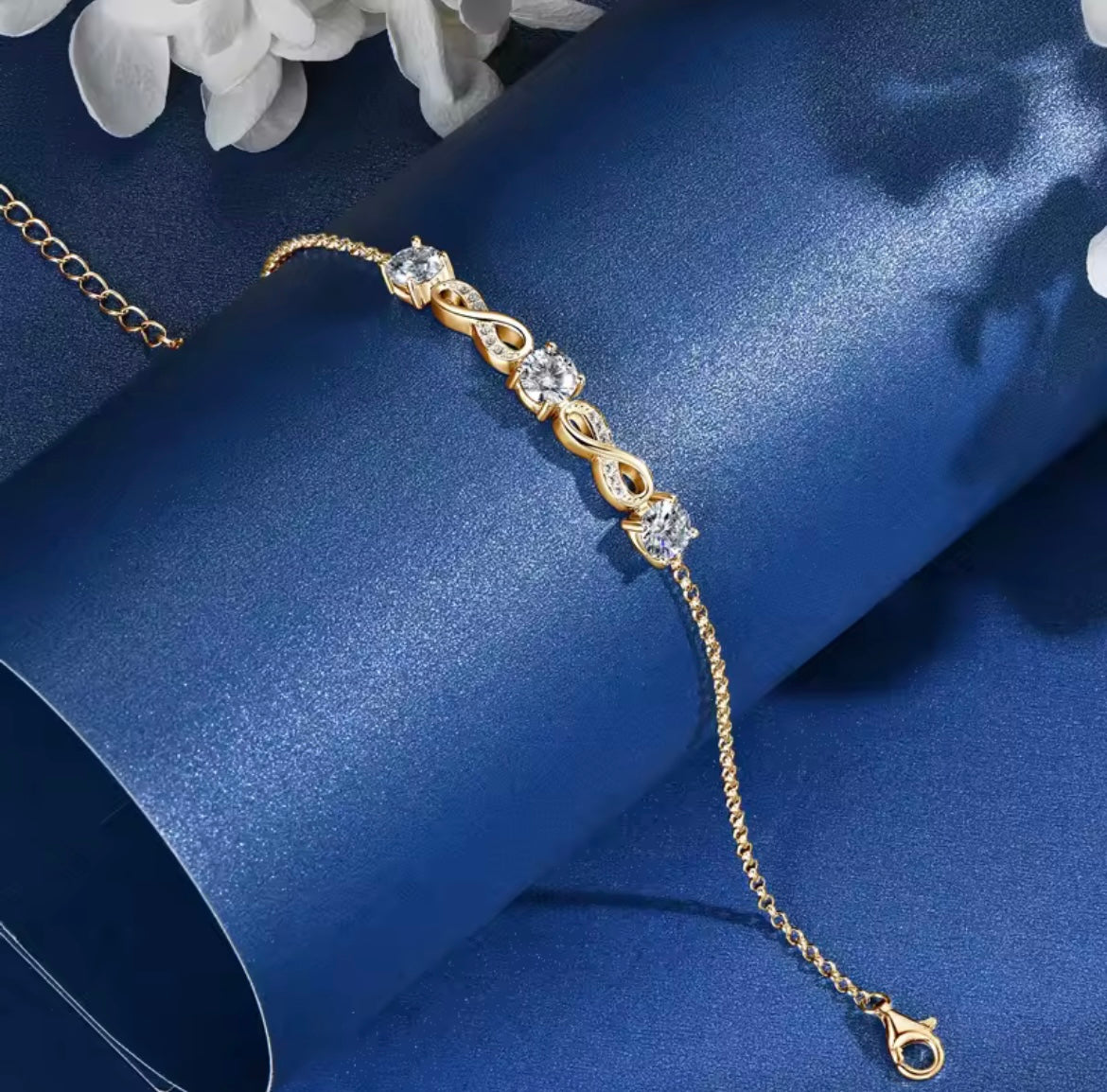 925 Sterling silver infinity bracelet