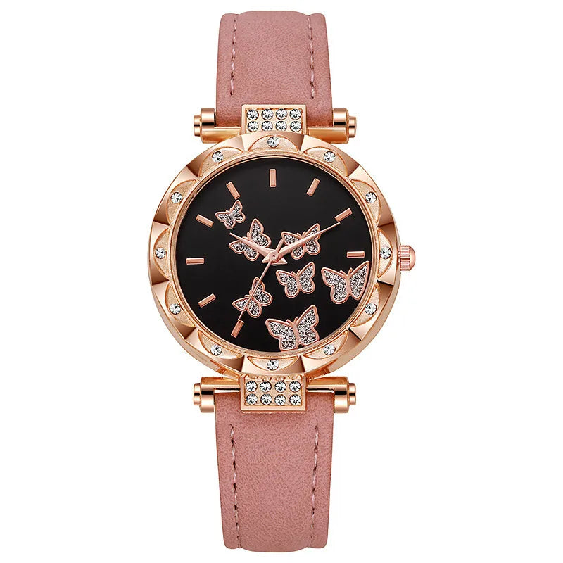 Ladies Watch Fashion Simple Watch Butterfly Digital Belt Watch