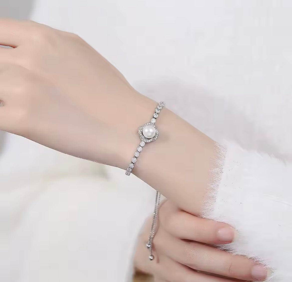 925 Sterling silver pearl bracelet