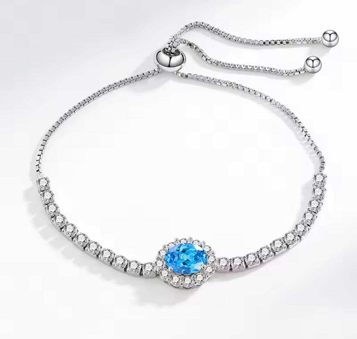 925 sterling silver colour zircon bracelet