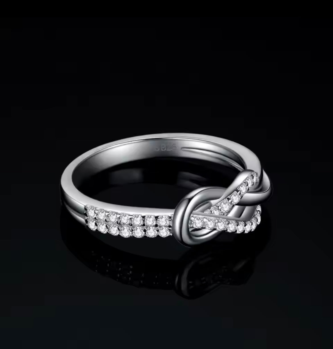 925 Sterling Silver Infinity Love Knot ring