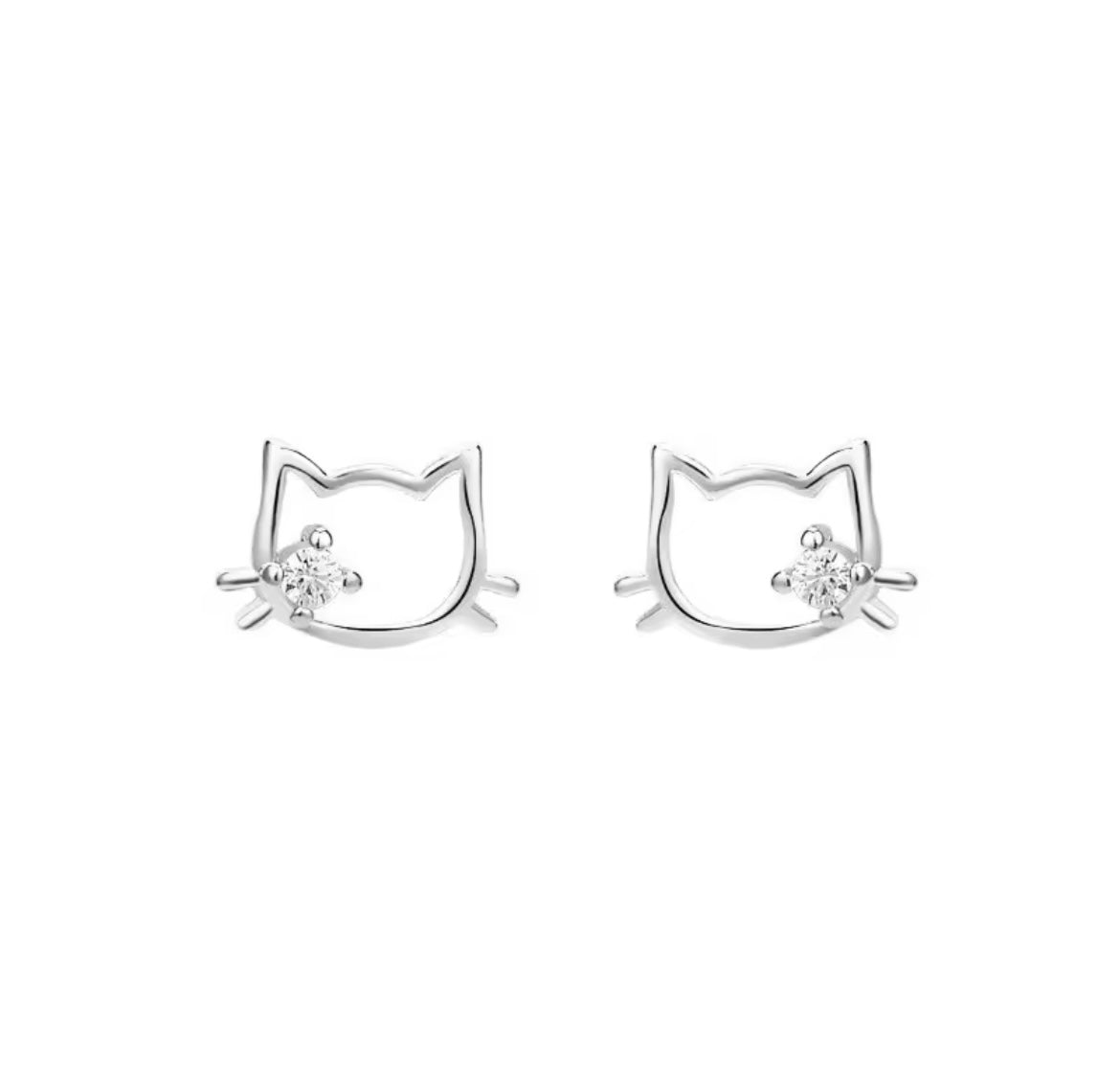 925 Sterling silver hello kitty stud earrings