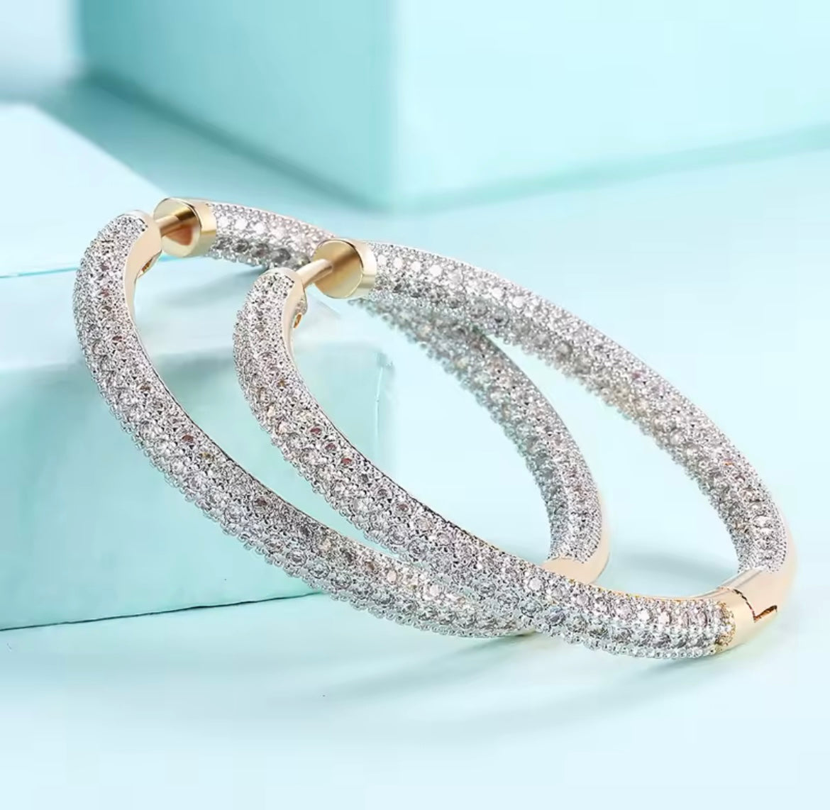 925 Sterling silver 18k gold hoop earrings