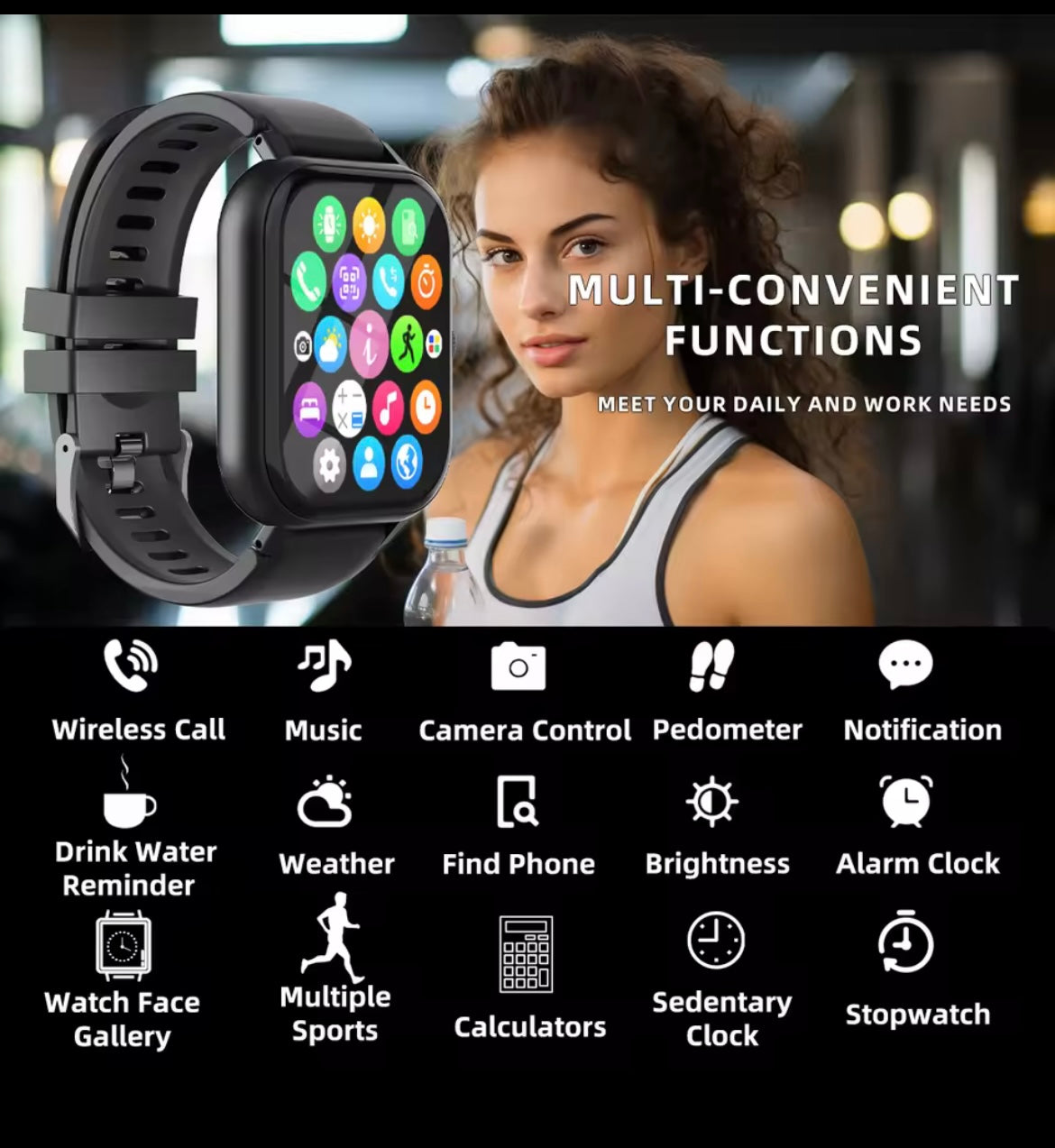Bluetooth Call Smart Watch 1.99 Inch Full Touch Screen Sports Fitness Tracker for Android & iPhone