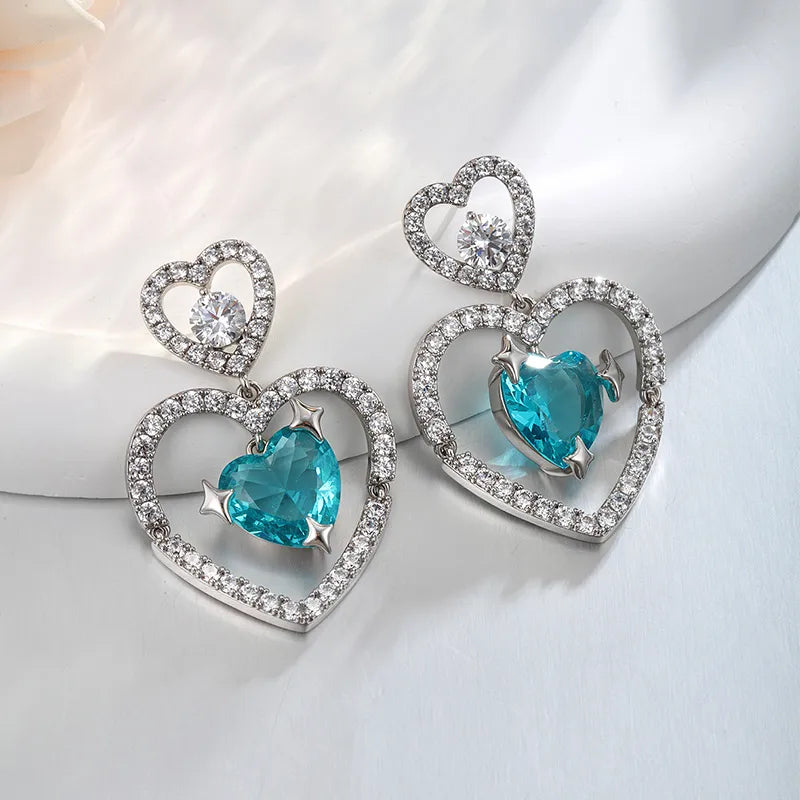 Heart shape dropped earrings