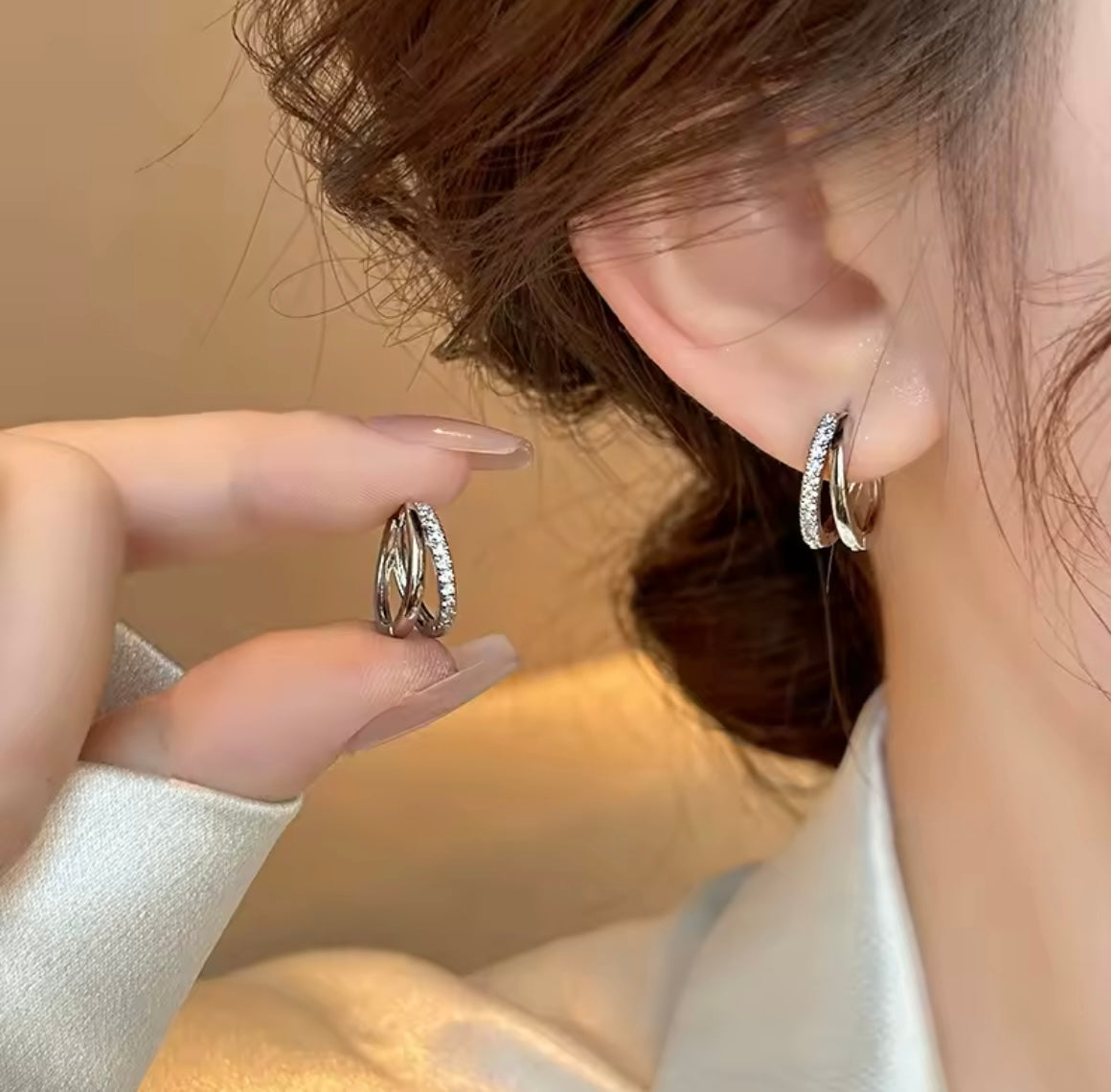 Stainless Steel Gold Color Circle Hoop Earrings