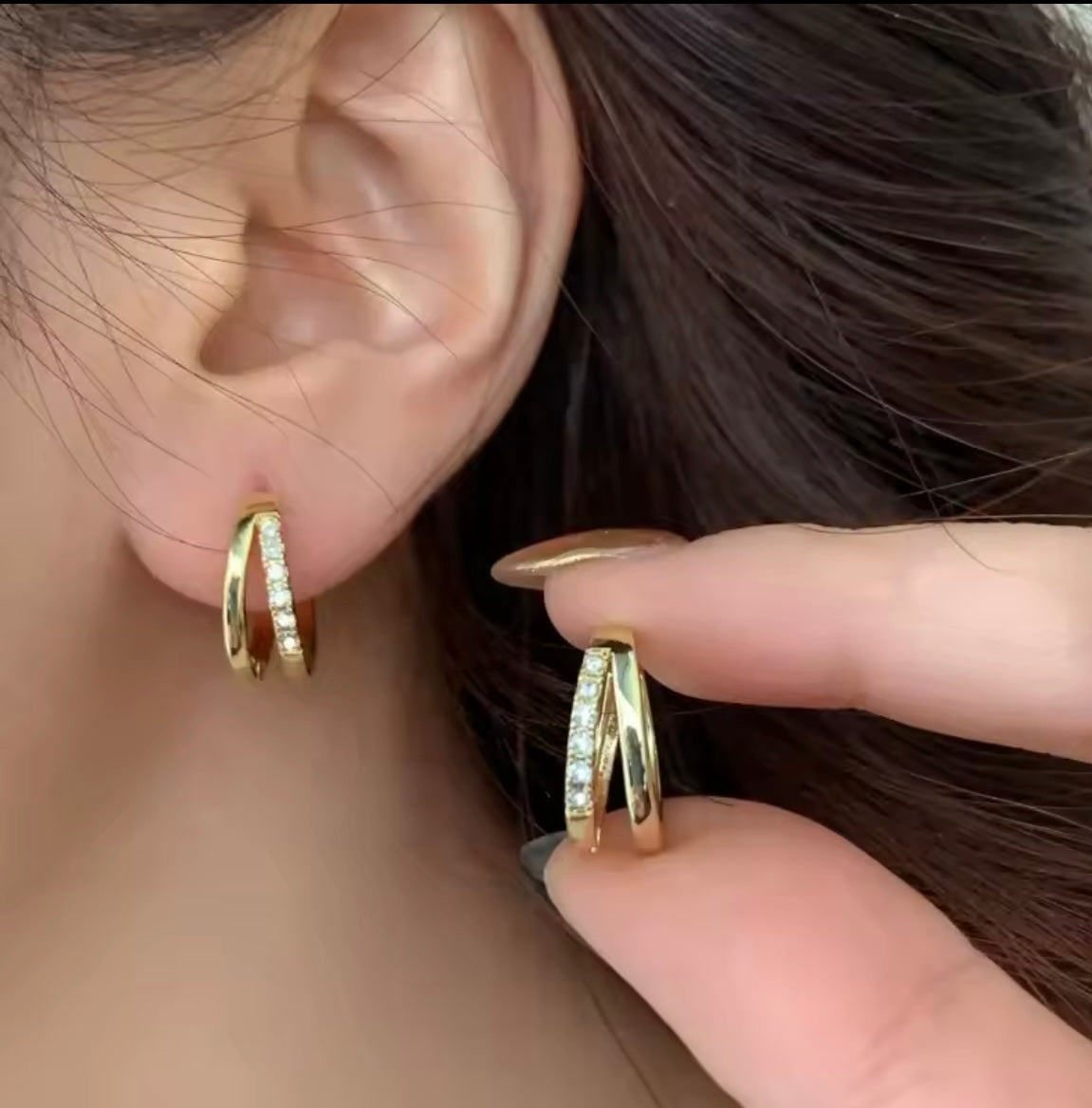 Stainless Steel Gold Color Circle Hoop Earrings