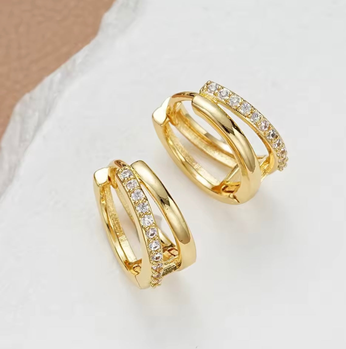 Stainless Steel Gold Color Circle Hoop Earrings