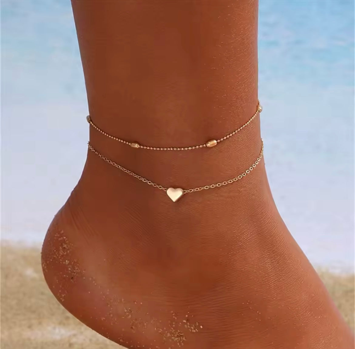 Simple Heart Female Anklets