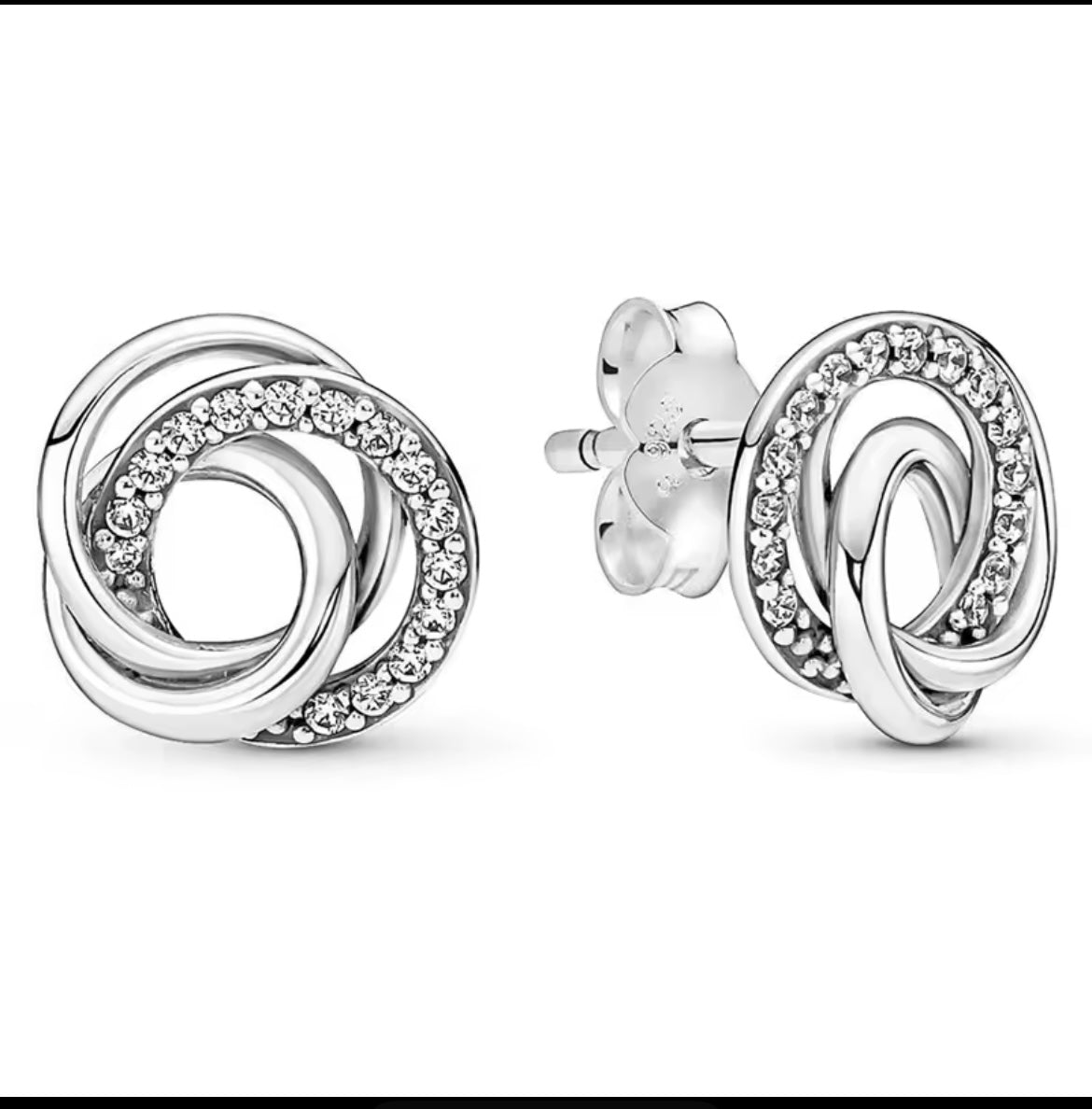 925 Sterling silver Family Always Encircled Earring Necklace set