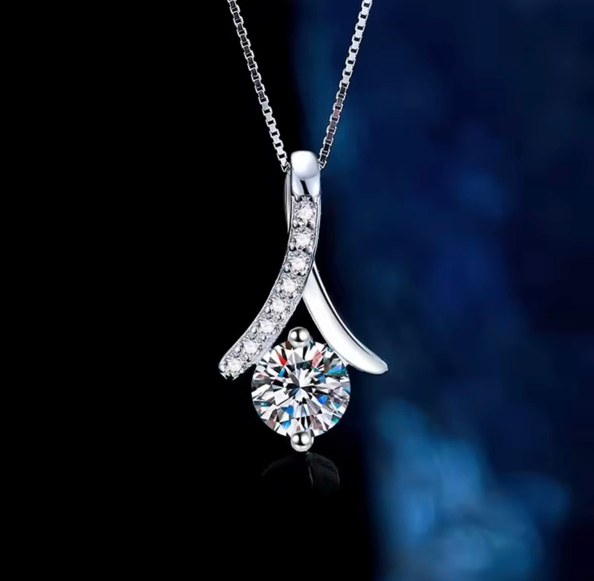 925 Sterling silver Zircon necklace