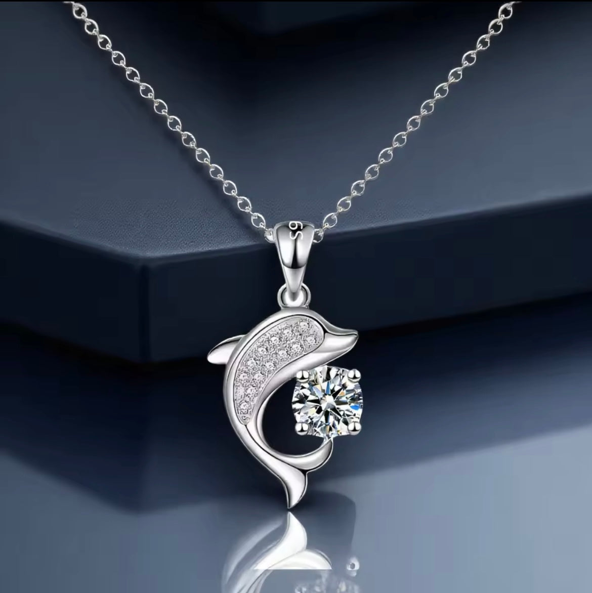 Dolphin crystal necklace