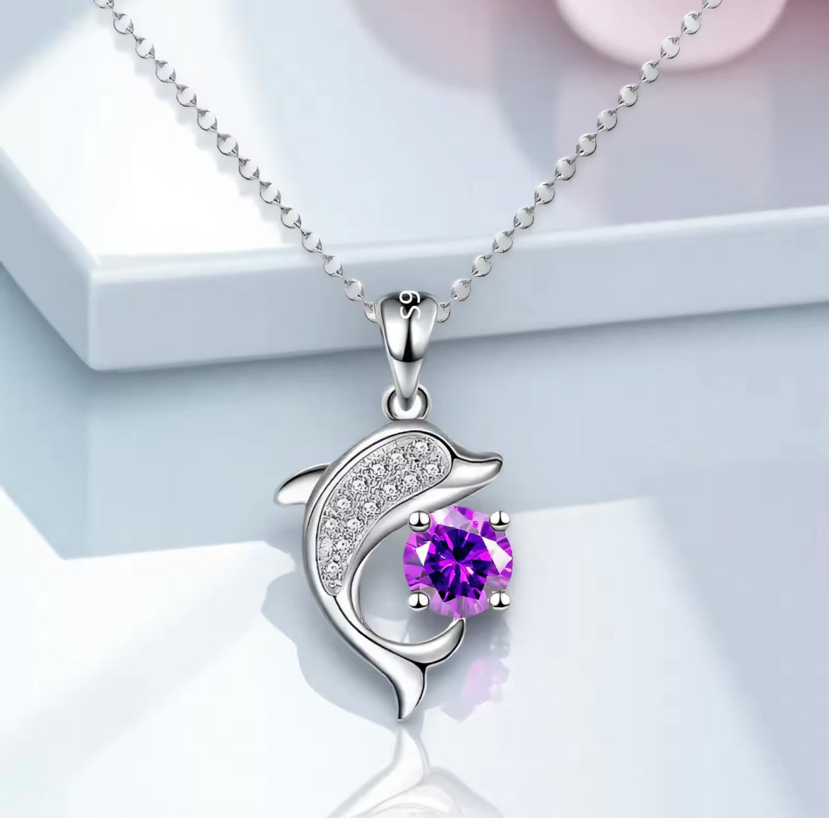 Dolphin crystal necklace