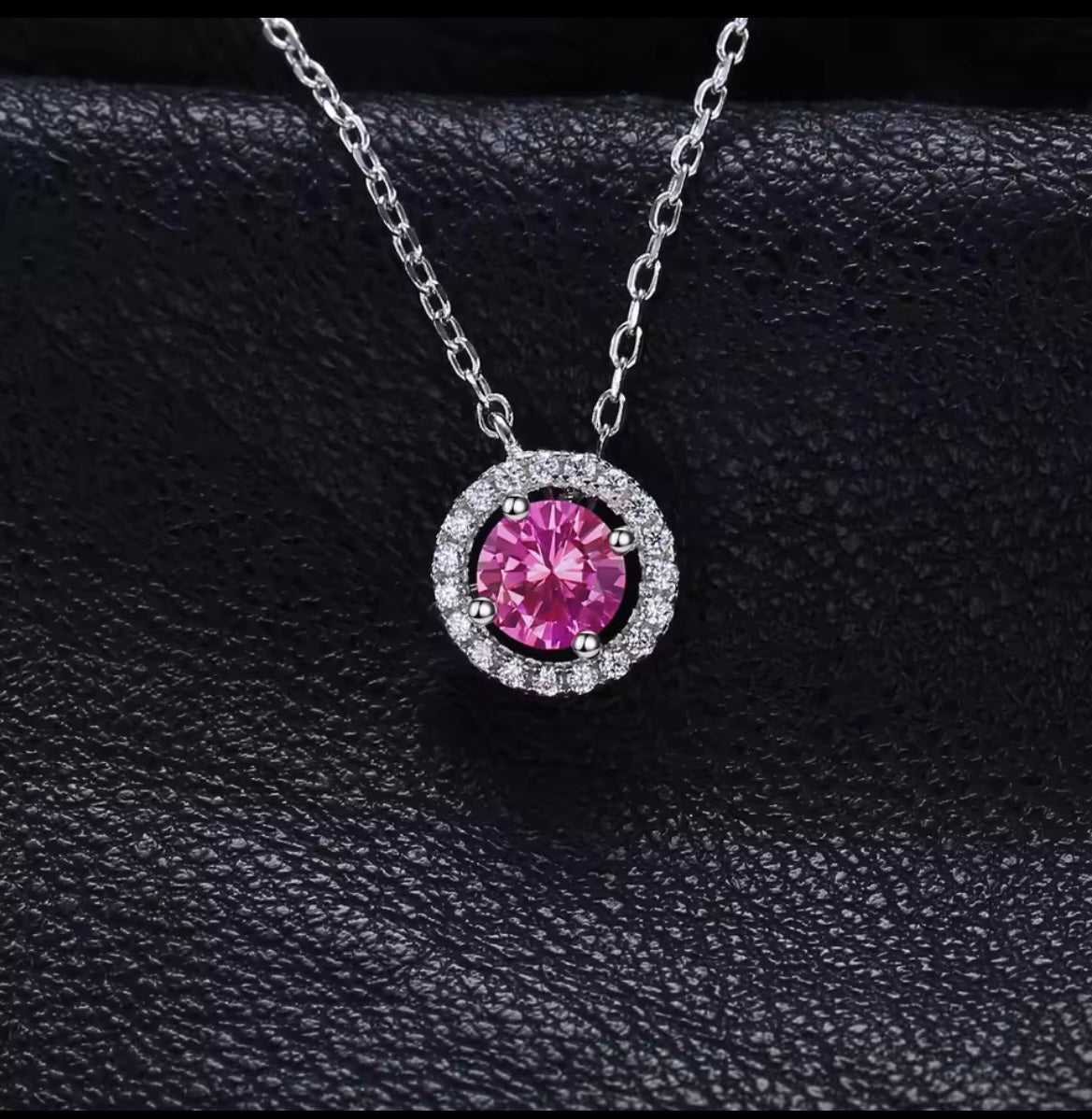 Pink Sapphire 925 Sterling Silver Pendant Necklace