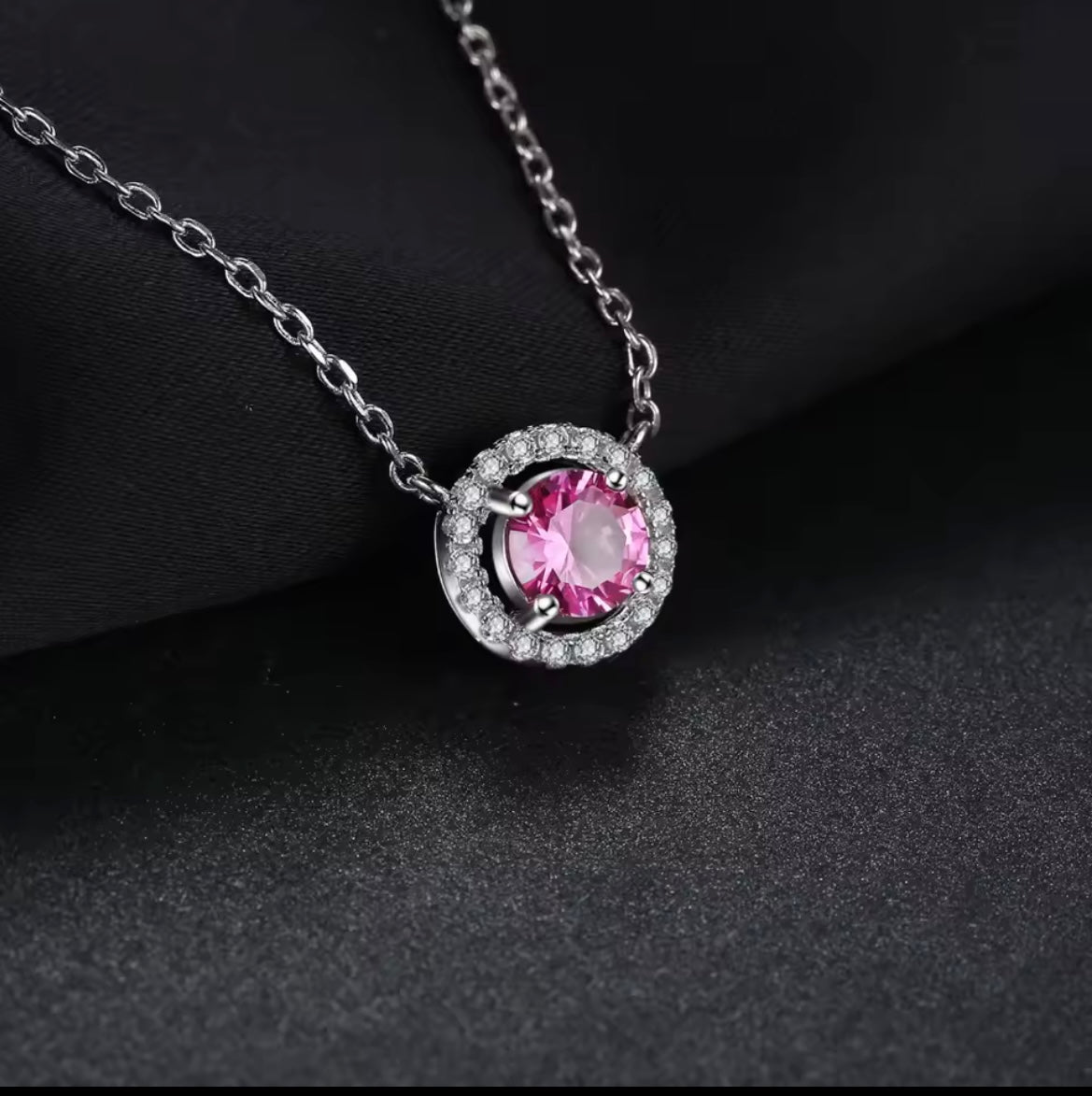 Pink Sapphire 925 Sterling Silver Pendant Necklace