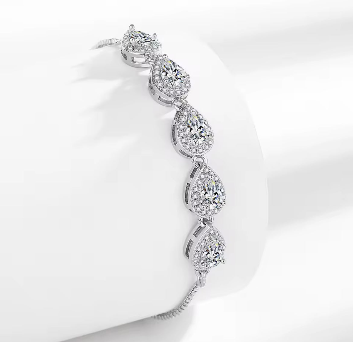 925 Sterling silver water drop bracelet