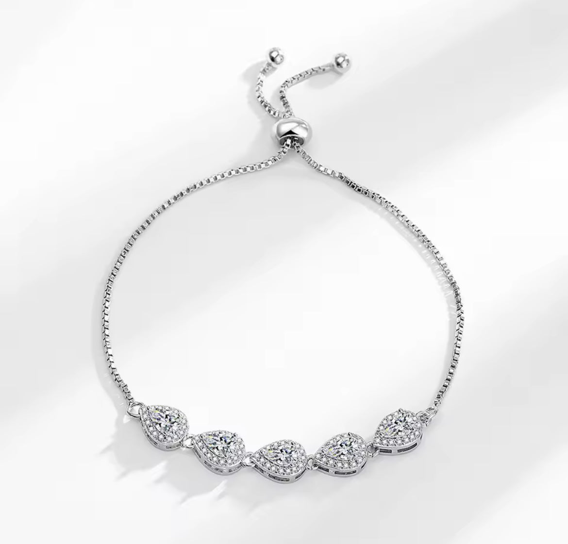925 Sterling silver water drop bracelet