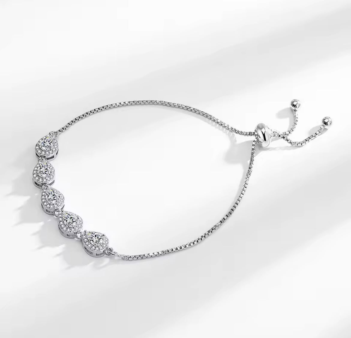 925 Sterling silver water drop bracelet