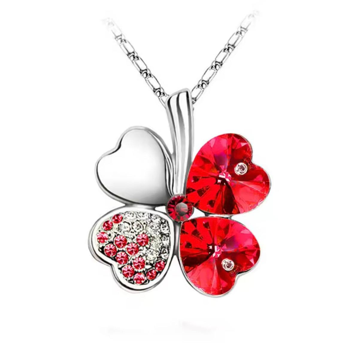 925 Sterling silver crystal Clover necklaces