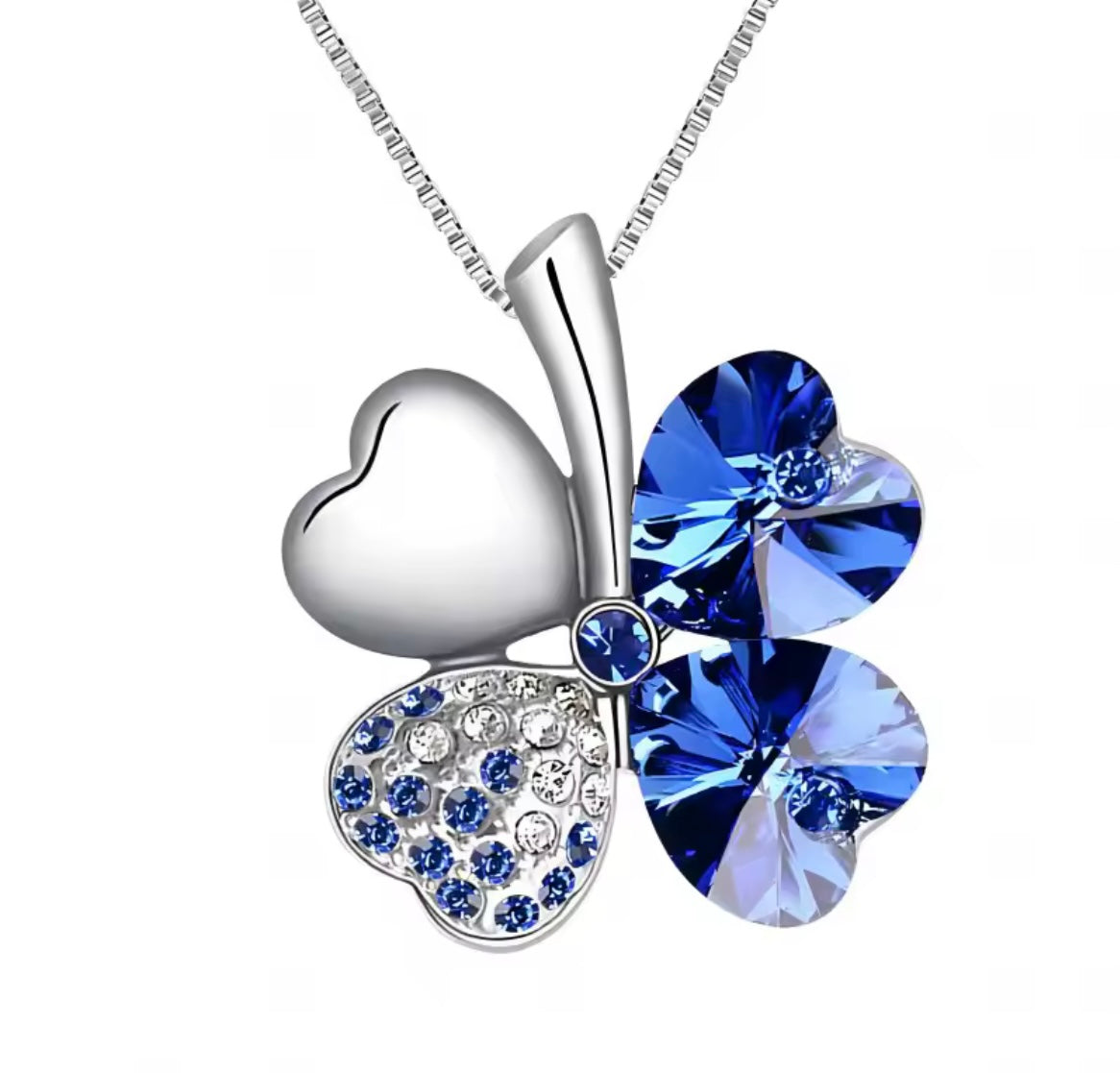 925 Sterling silver crystal Clover necklaces