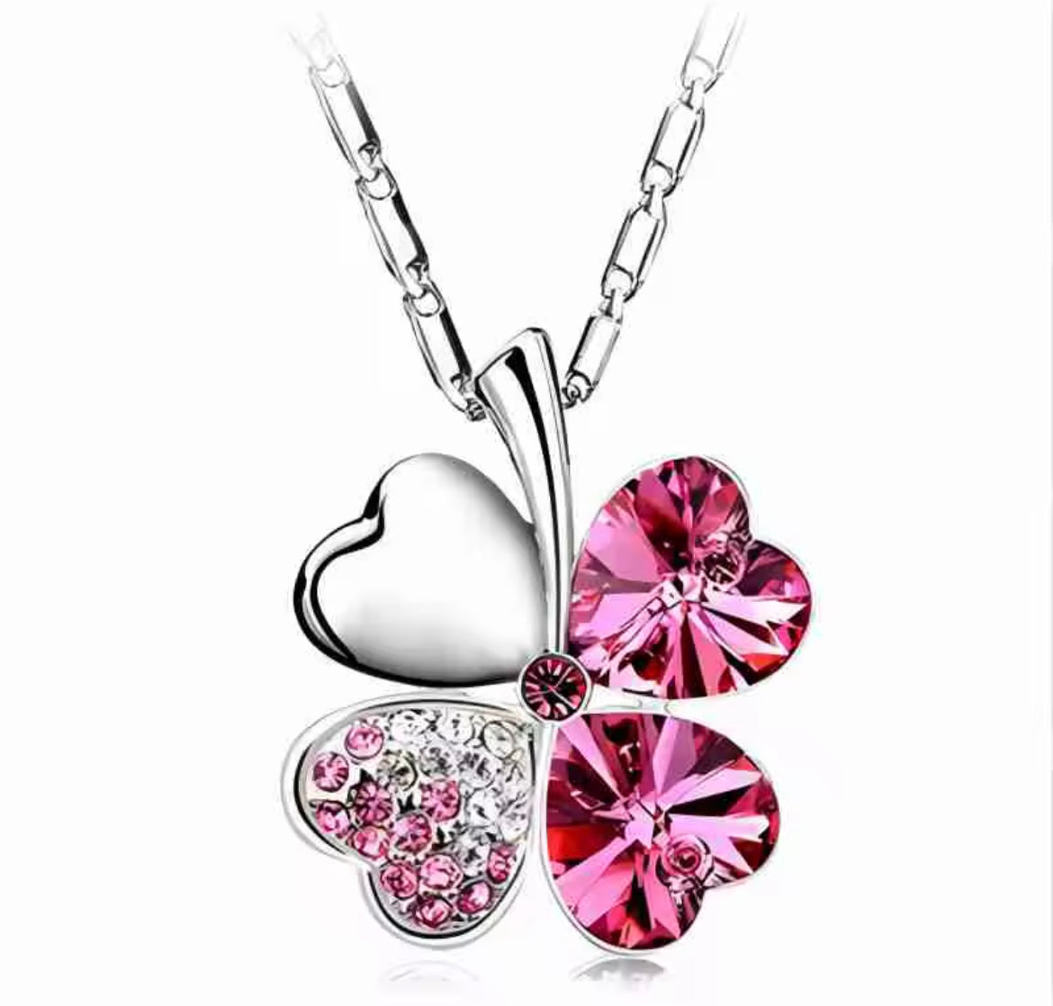 925 Sterling silver crystal Clover necklaces