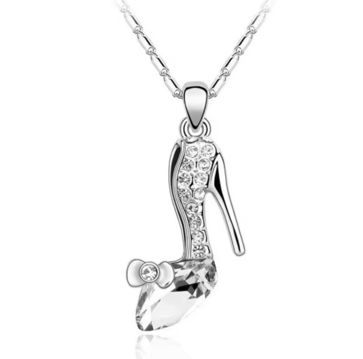 crystal High heel shoes Pendant Necklace