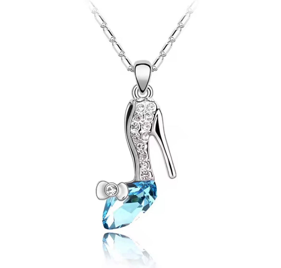 crystal High heel shoes Pendant Necklace