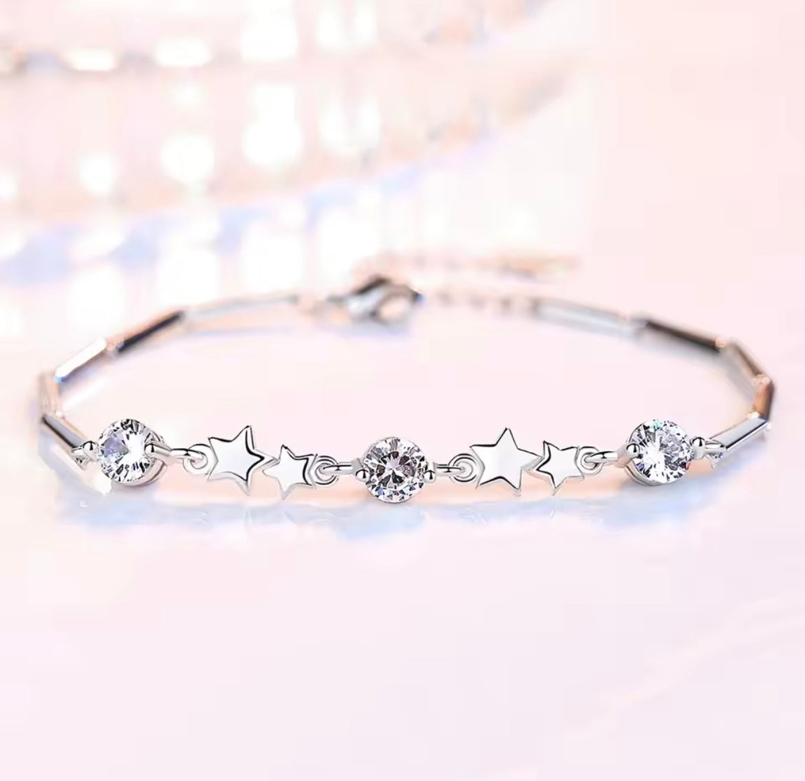 925 Sterling Silver luxury Star Crystal Bracelets