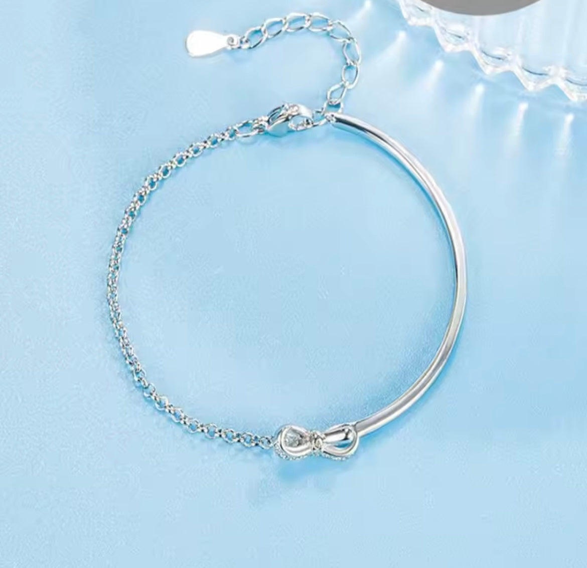 925 Sterling silver bow bracelet