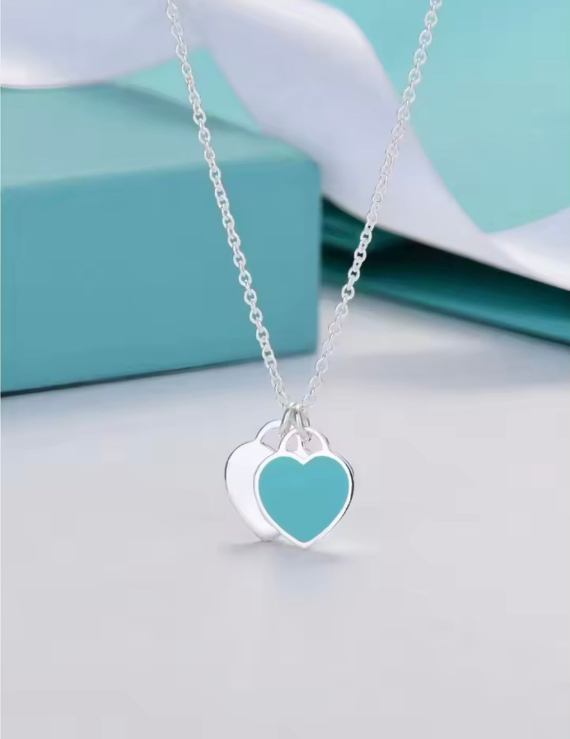 love sterling silver heart enamel necklace