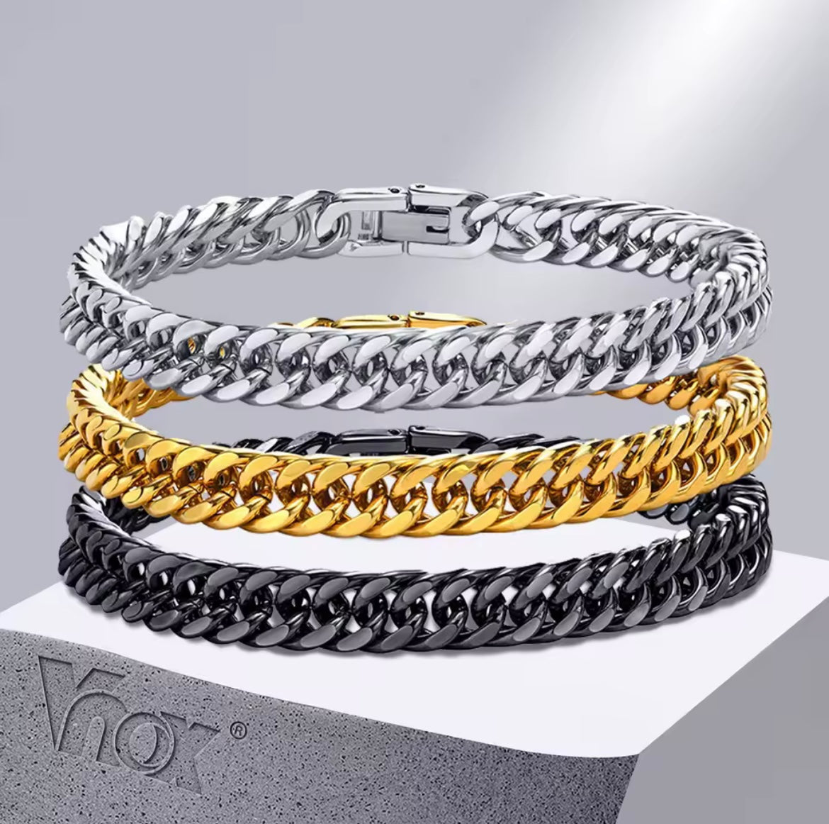Men's Stainless Steel Link Chain Cuban Bracelets