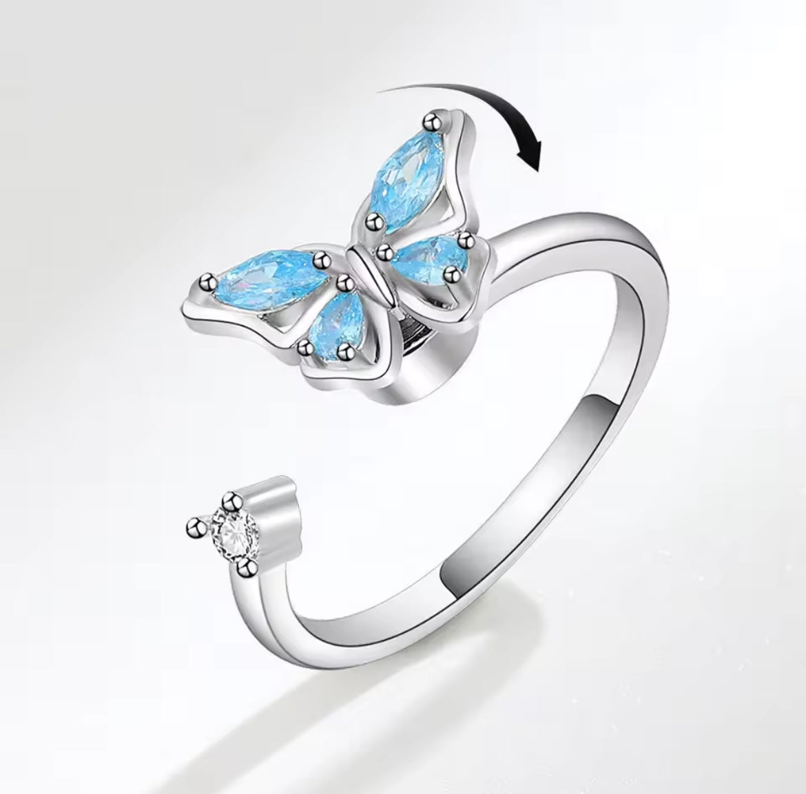 925 Sterling Silver Rotatable Relieve Stress Ring