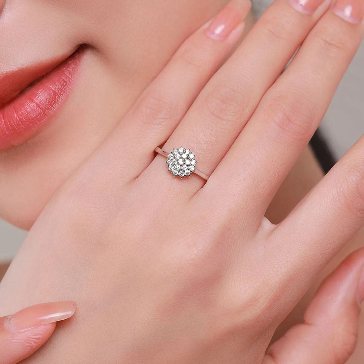 925 Sterling Silver cluster ring