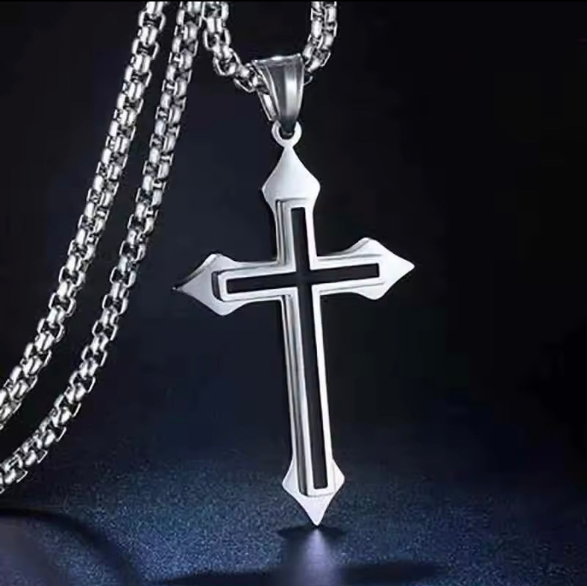 Stainless steel Vintage Gothic Hollow Cross Pendant