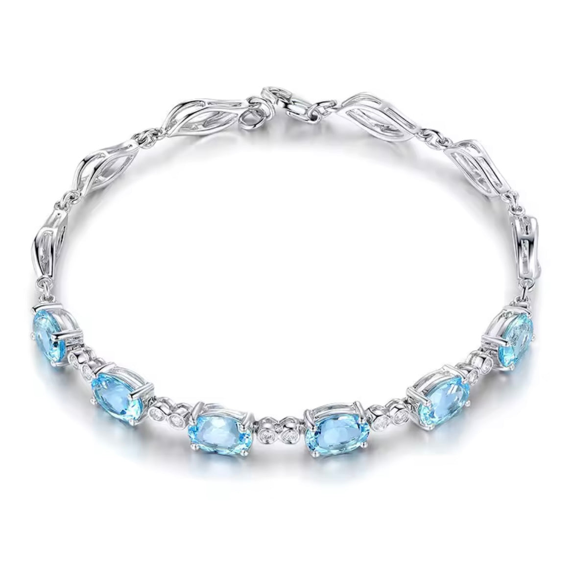 925 Sterling silver Aquamarine bracelet
