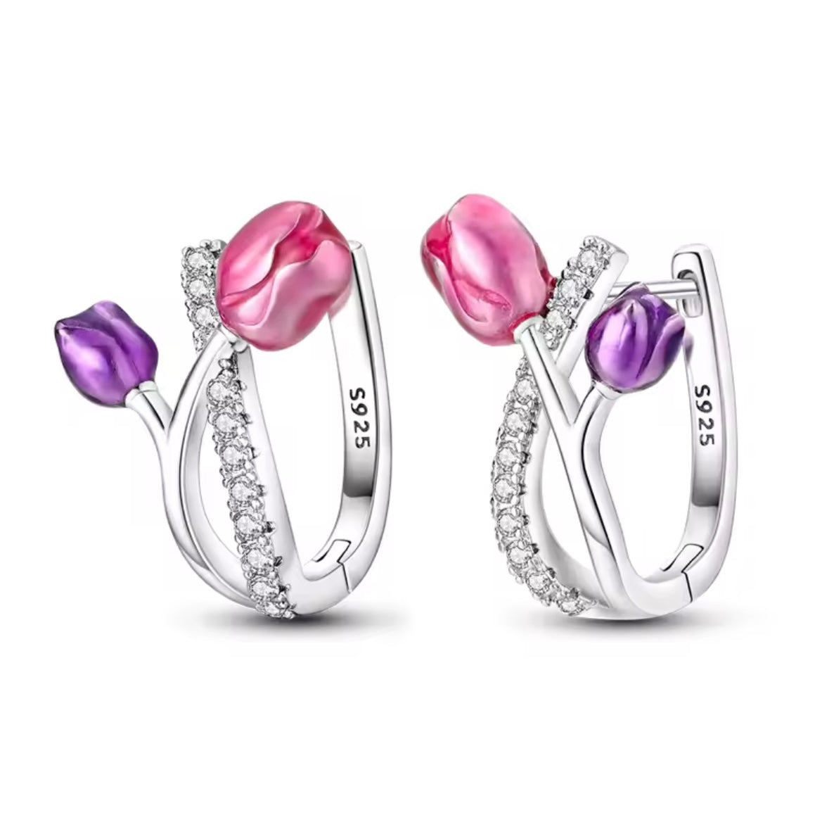 925 Sterling Silver tulip earrings
