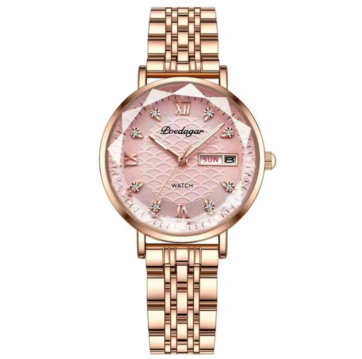 Rose Gold Women’s Quartz Watch – Diamond Dial Edition