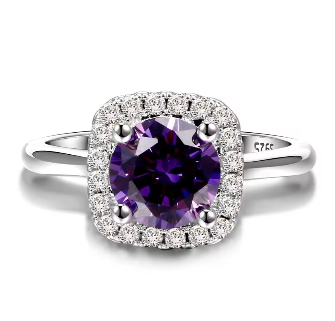 925 Sterling silver Purple Amethyst Ring