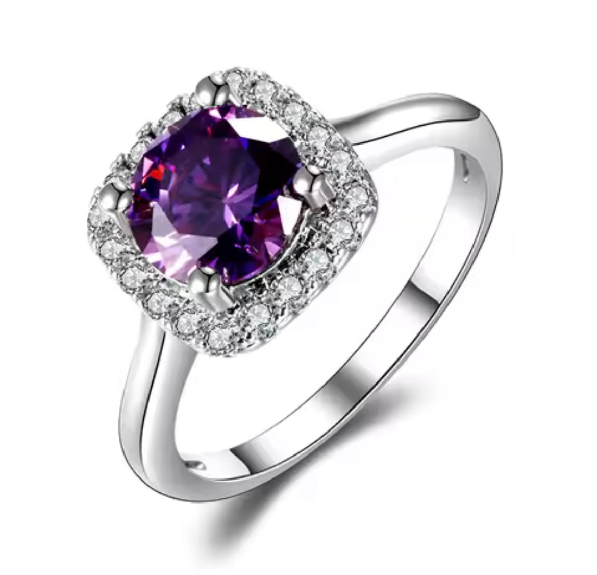 925 Sterling silver Purple Amethyst Ring