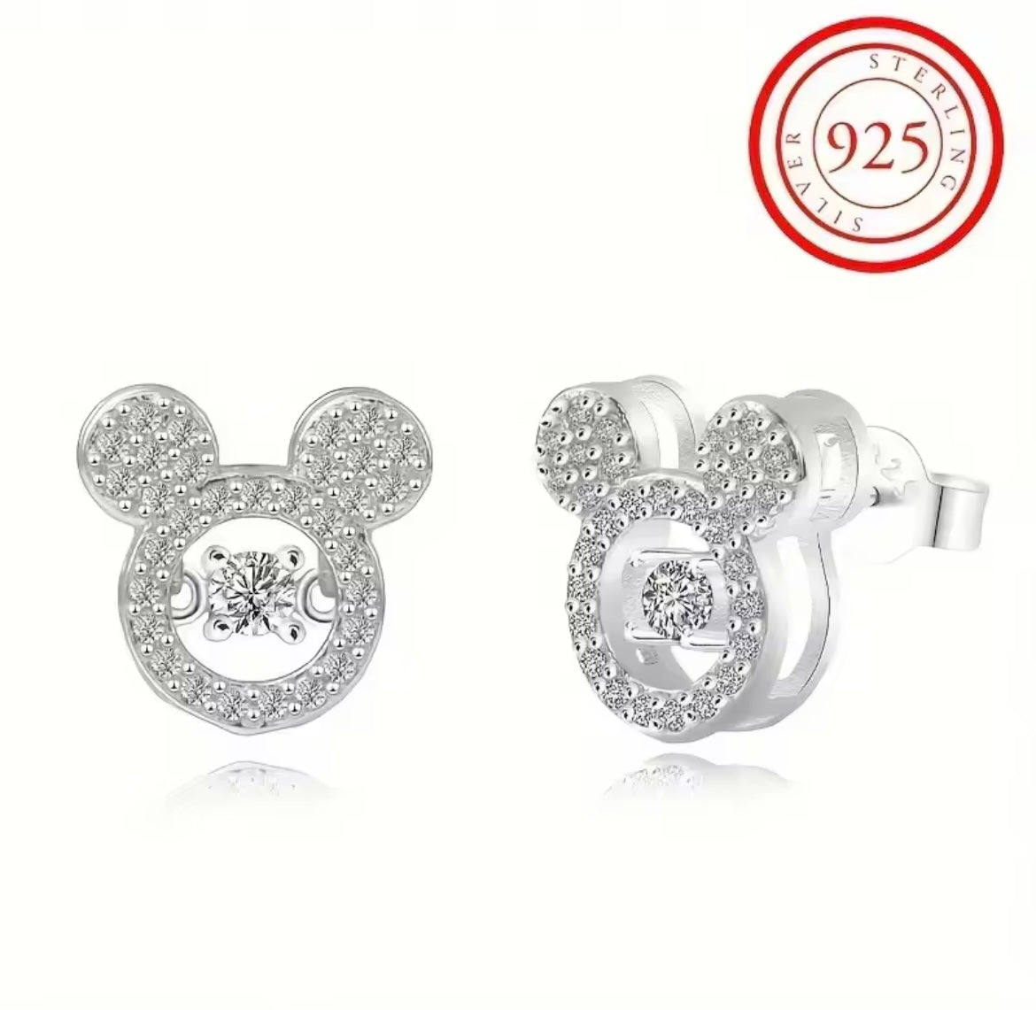 925 Sterling Silver Mouse design earrings