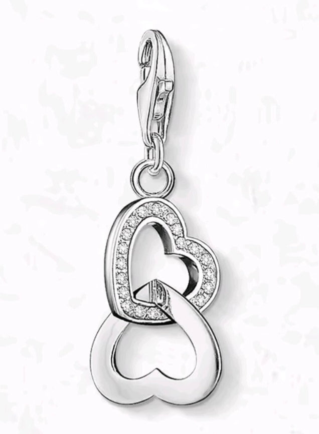 925 Sterling Silver Link heart charm