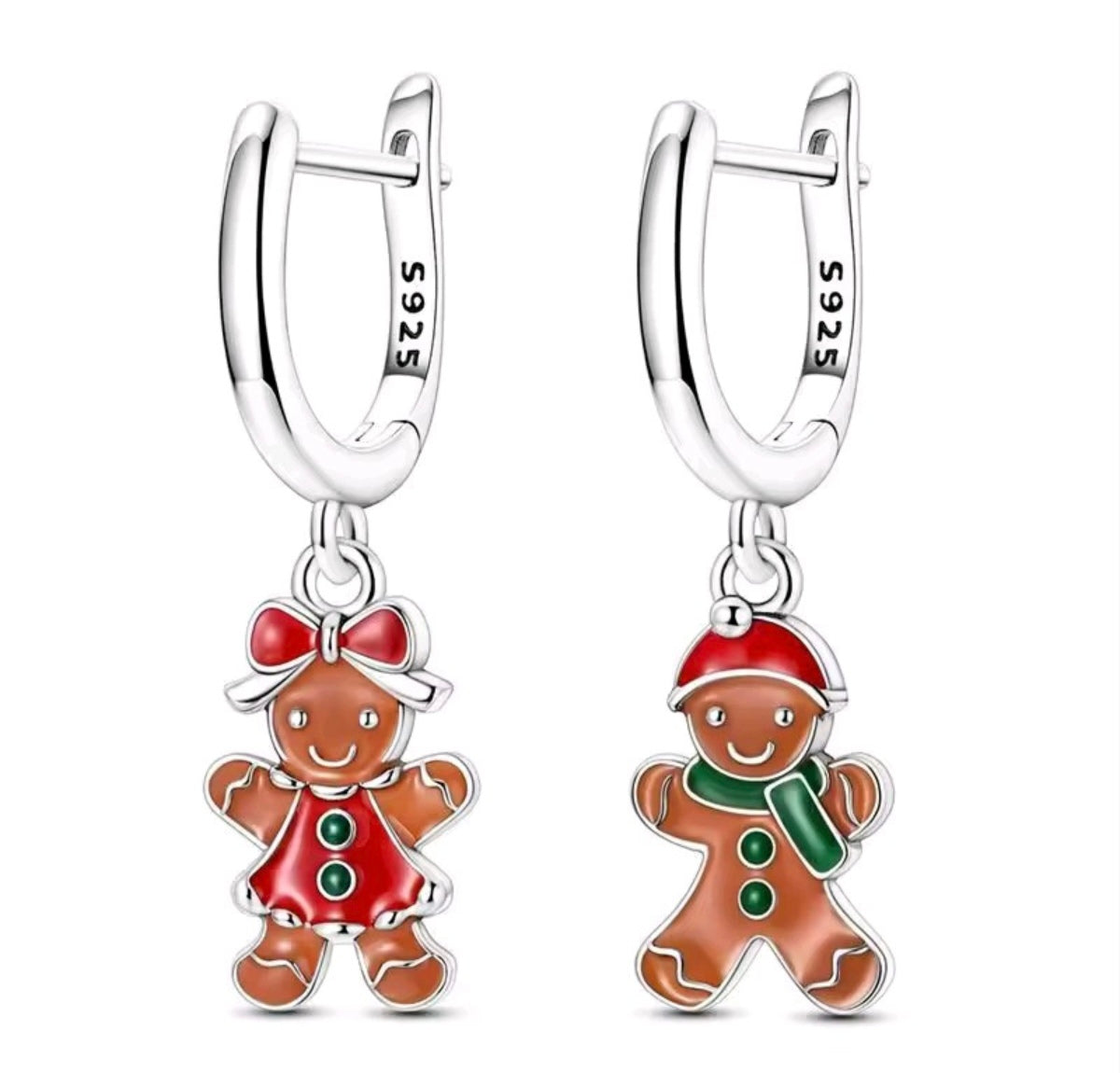 925 Sterling Silver gingerbread earrings