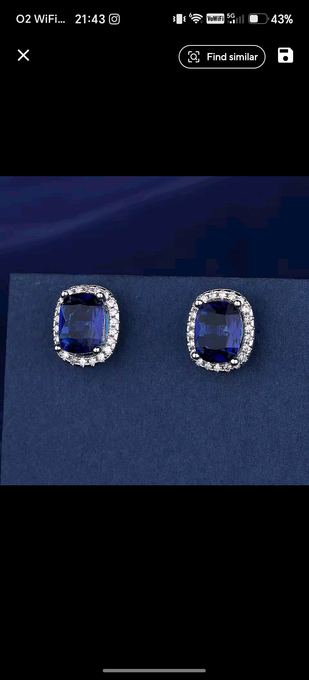 925 Sterling Silver Blue Sapphire Oval Necklace & Earrings Set
