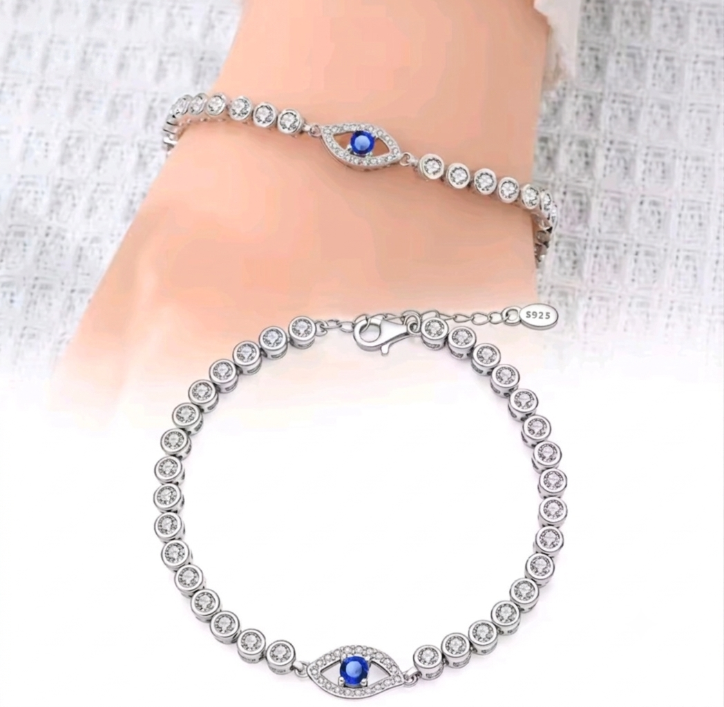 925 Sterling silver blue evil eye bracelet