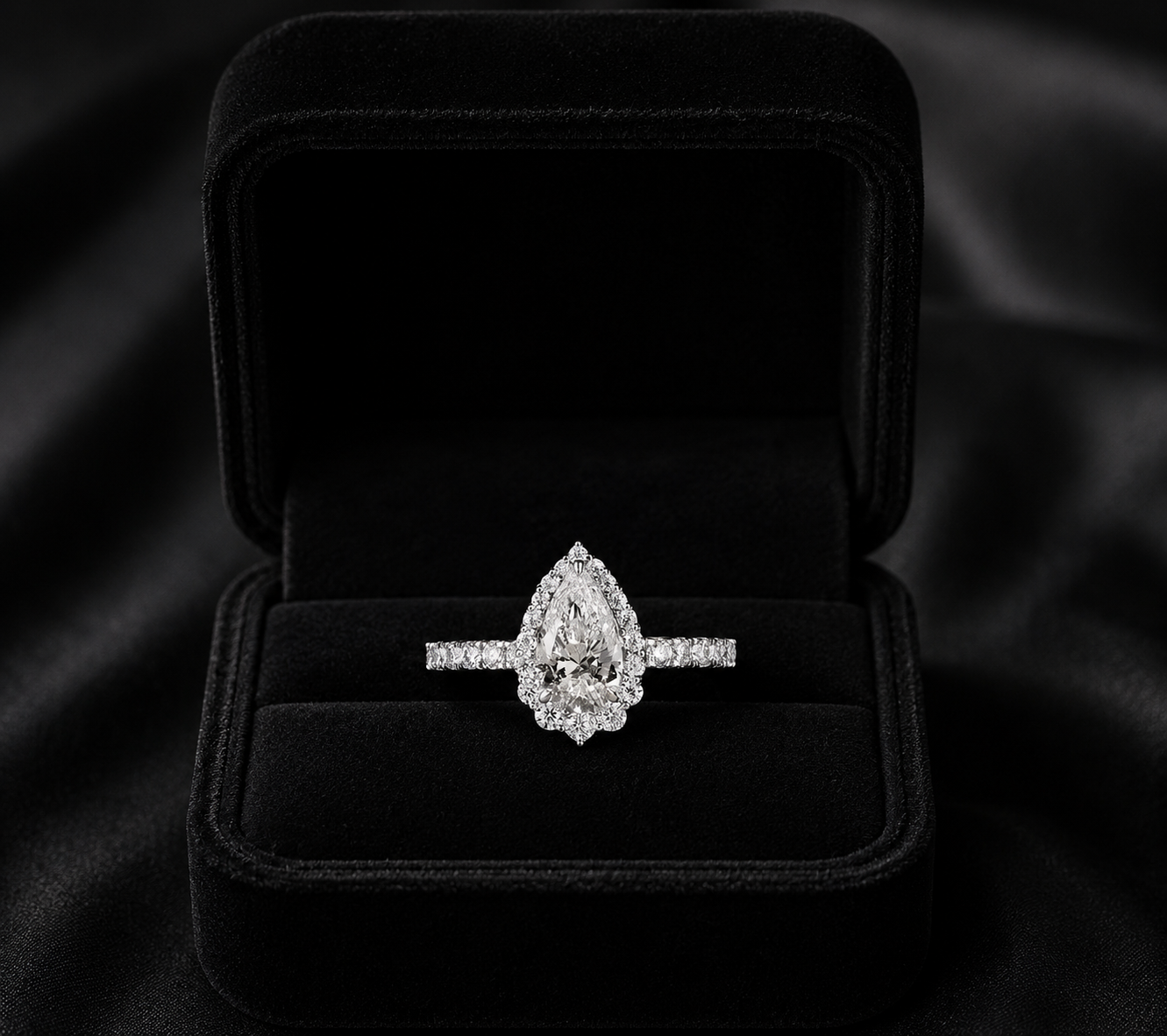 925 Sterling silver water drop ring
